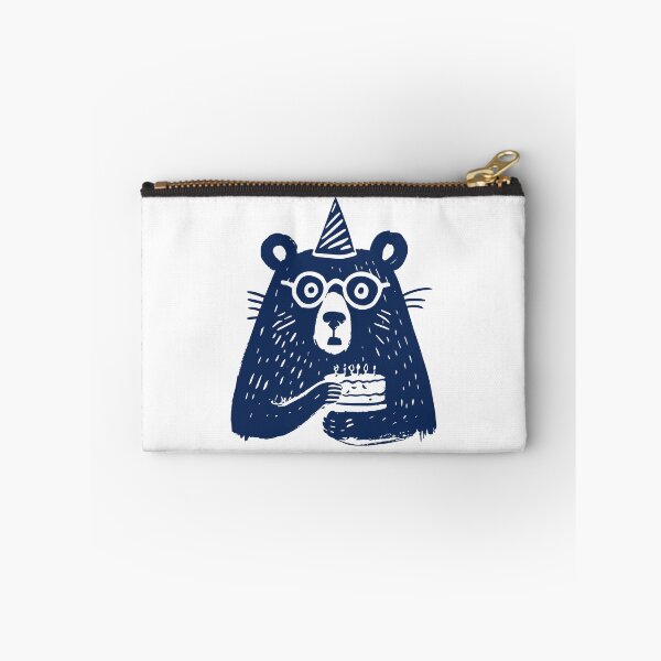 Item preview, Birthday Bear White Line Art Print designed and sold by daldadesign.