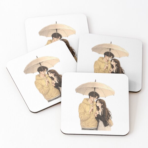 Item preview, Korean couple shareing umbrella yellow hoodie  designed and sold by Chinnibujji.