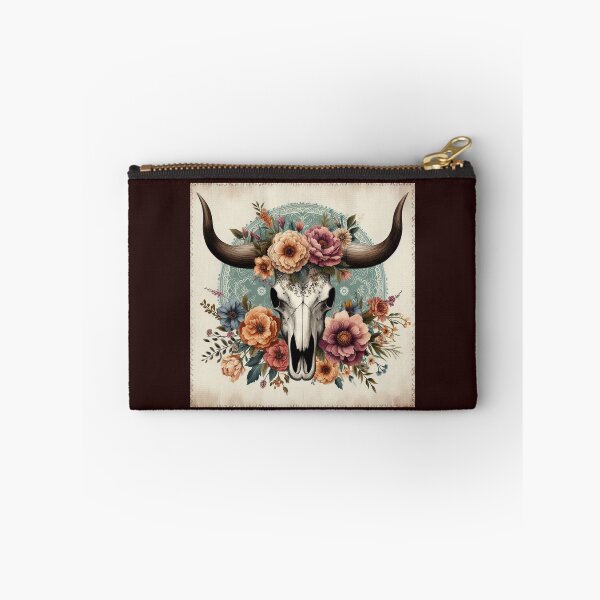 Item preview, Boho Floral Bull Skull Western Art Super Tag: designed and sold by Ginetta0815.