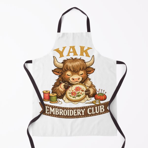 Item preview, Yak Embroidery Club Whimsical Studio Mascot designed and sold by TheRealTaria.