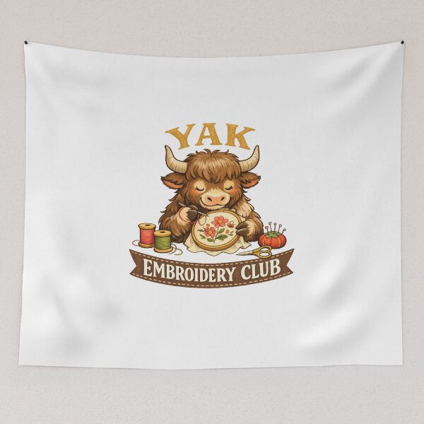 Item preview, Yak Embroidery Club Whimsical Studio Mascot designed and sold by TheRealTaria.