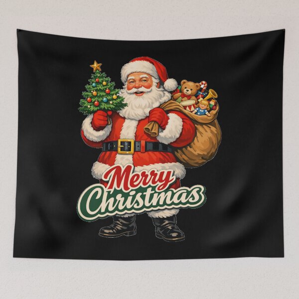 Item preview, Retro Vintage Merry Christmas Santa Claus  designed and sold by DeliaDesignsCo.