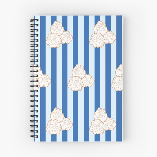 Item preview, Peonies on Stripes - Blue designed and sold by prynadd / Alena's Magic Patterns.