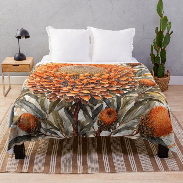 Item preview, Banksia Flower Watercolor Painting designed and sold by RawNaturePrints.