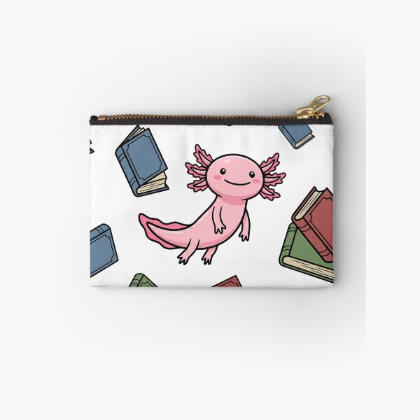 Item preview, Cute Axolotl Swimming in a Sea of Books Illustration designed and sold by pattman.