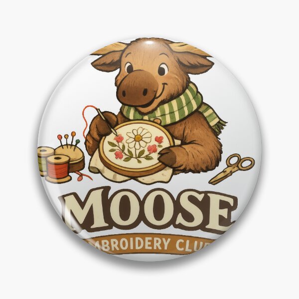 Item preview, Moose Embroidery Club Whimsical Studio Mascot designed and sold by TheRealTaria.