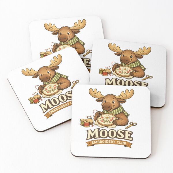 Aperçu de l'œuvre Moose Embroidery Club Whimsical Studio Mascot créée et vendue par TheRealTaria.
