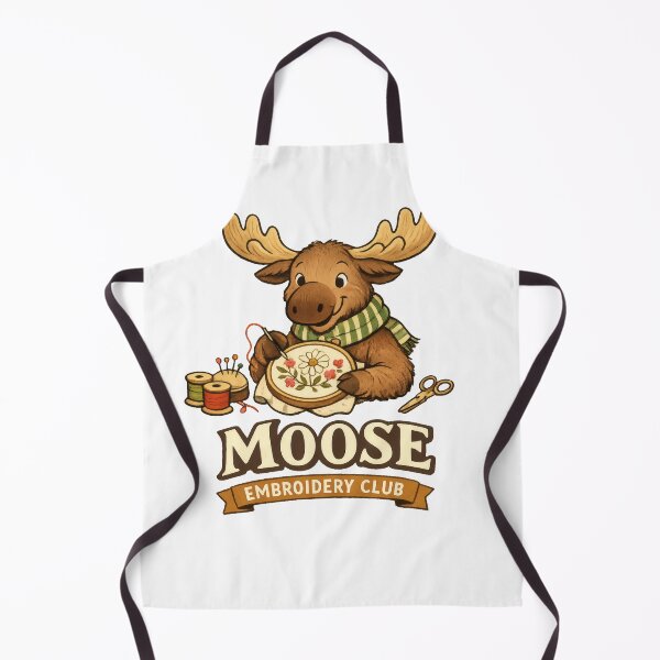 Item preview, Moose Embroidery Club Whimsical Studio Mascot designed and sold by TheRealTaria.