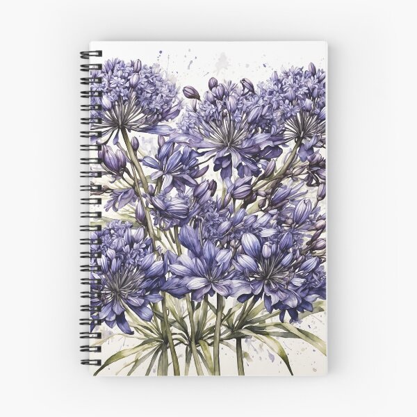 Item preview, Agapanthus Flower Watercolor Painting designed and sold by RawNaturePrints.