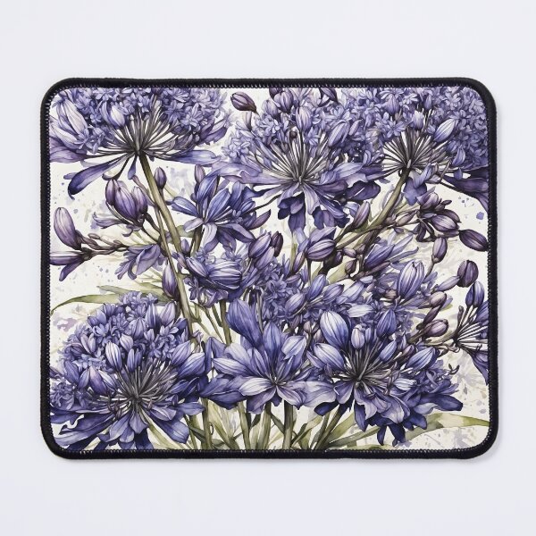 Item preview, Agapanthus Flower Watercolor Painting designed and sold by RawNaturePrints.