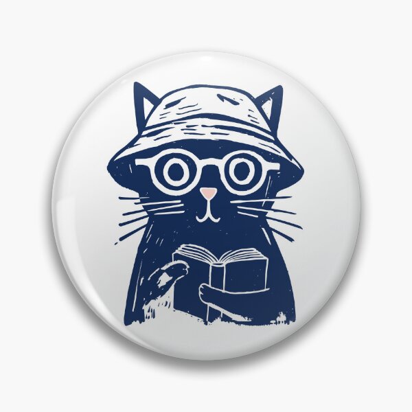 Item preview, Cat Reading Book with Bucket Hat Print designed and sold by daldadesign.