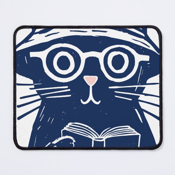 Item preview, Cat Reading Book with Bucket Hat Print designed and sold by daldadesign.