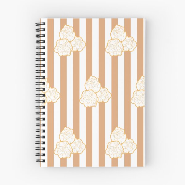 Item preview, Peonies on Stripes - Ochre designed and sold by prynadd / Alena's Magic Patterns.