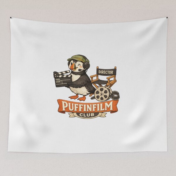 Item preview, Puffin Film Club Whimsical Studio Mascot designed and sold by TheRealTaria.