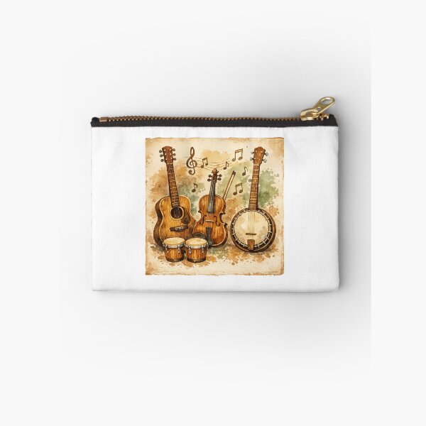 Item preview, Rustic Watercolor Musical Instruments Art | Guitar Violin Banjo Harmony Design designed and sold by EdgeSphere.