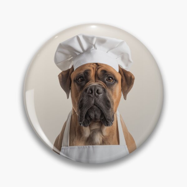 Item preview, Funny Bullmastiff Dog Chef Realistic Animal Cooking Humor Art designed and sold by LazyOwlStore.