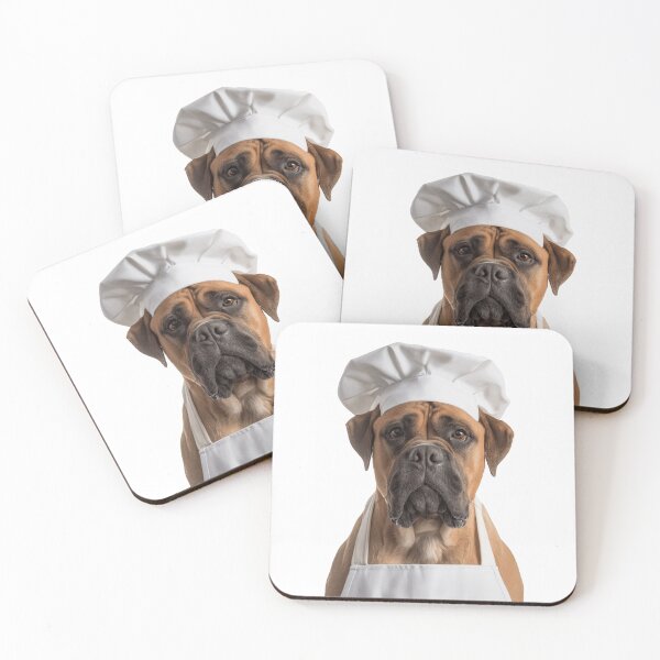 Item preview, Funny Bullmastiff Dog Chef Realistic Animal Cooking Humor Art designed and sold by LazyOwlStore.