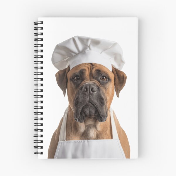 Item preview, Funny Bullmastiff Dog Chef Realistic Animal Cooking Humor Art designed and sold by LazyOwlStore.