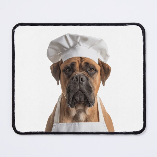 Item preview, Funny Bullmastiff Dog Chef Realistic Animal Cooking Humor Art designed and sold by LazyOwlStore.
