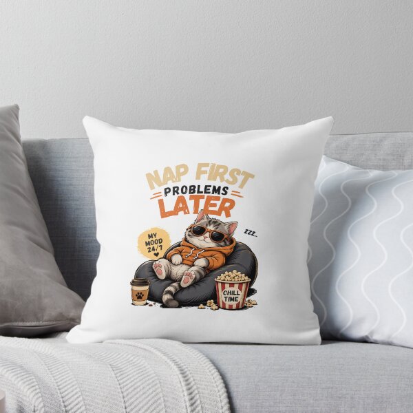 Item preview, Nap First, Problems Later | Funny Cat T-Shirt Design | Cute Lazy Cat Graphic Tee designed and sold by Cool Tee World .