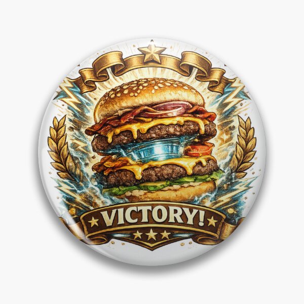 Item preview, Victory: Double Patty Championship Burger Laurel Wreath Gold Badge designed and sold by irfanshikh.
