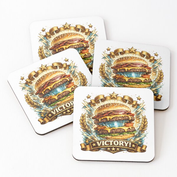 Item preview, Victory: Double Patty Championship Burger Laurel Wreath Gold Badge designed and sold by irfanshikh.