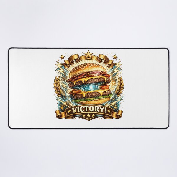 Item preview, Victory: Double Patty Championship Burger Laurel Wreath Gold Badge designed and sold by irfanshikh.