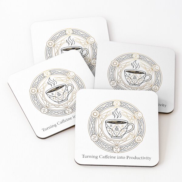 Item preview, Turning Caffeine into Productivity Alchemy Circle Coffee Art  designed and sold by pattman.