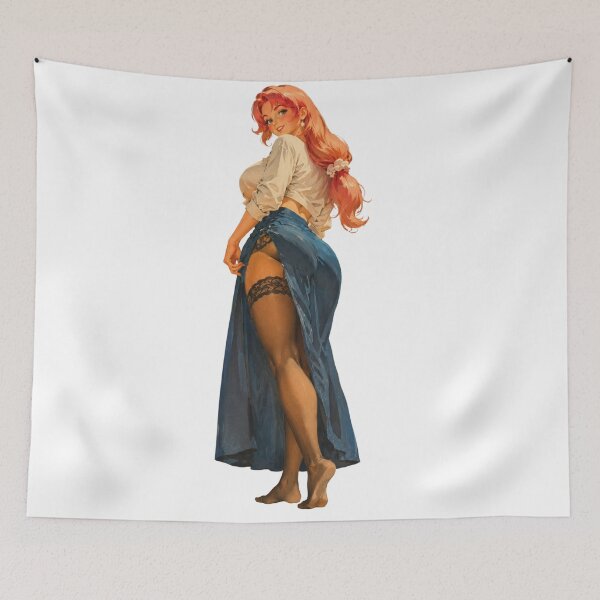 Item preview, Pink-Haired Pin Up Girl | Vintage Retro Glamour Illustration designed and sold by Cosplayvintage.