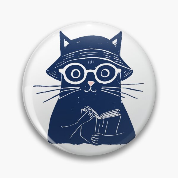 Item preview, Cat Reading Book White Line Art Print designed and sold by daldadesign.