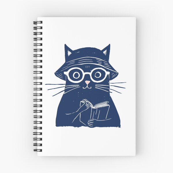 Item preview, Cat Reading Book White Line Art Print designed and sold by daldadesign.