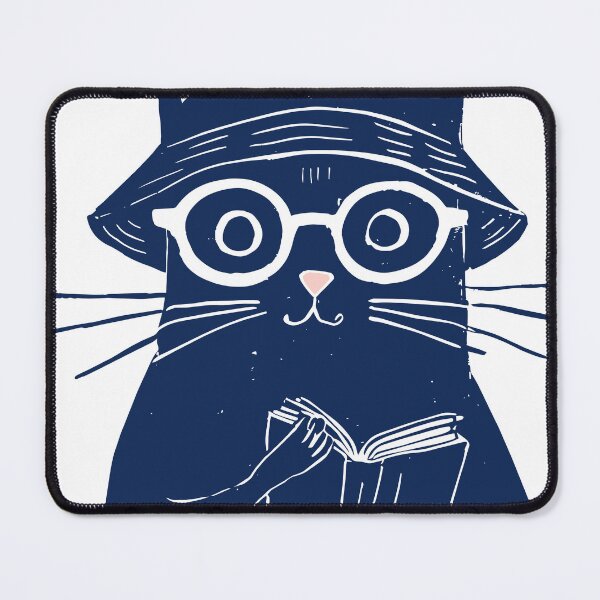 Item preview, Cat Reading Book White Line Art Print designed and sold by daldadesign.