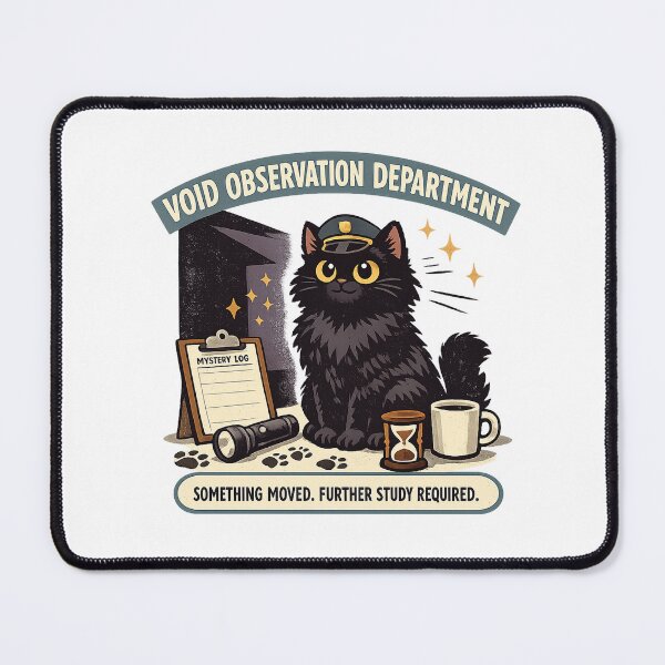 Item preview, Void Observation Department – Funny Black Cat Mystery Investigator designed and sold by Concrete Coffee Studio.