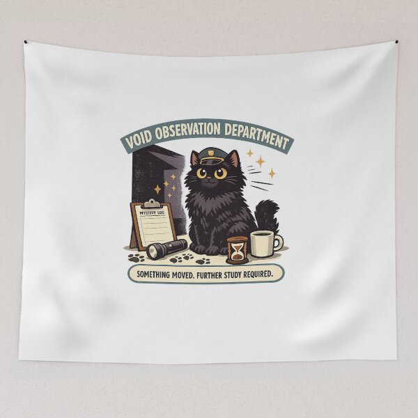 Item preview, Void Observation Department – Funny Black Cat Mystery Investigator designed and sold by Concrete Coffee Studio.