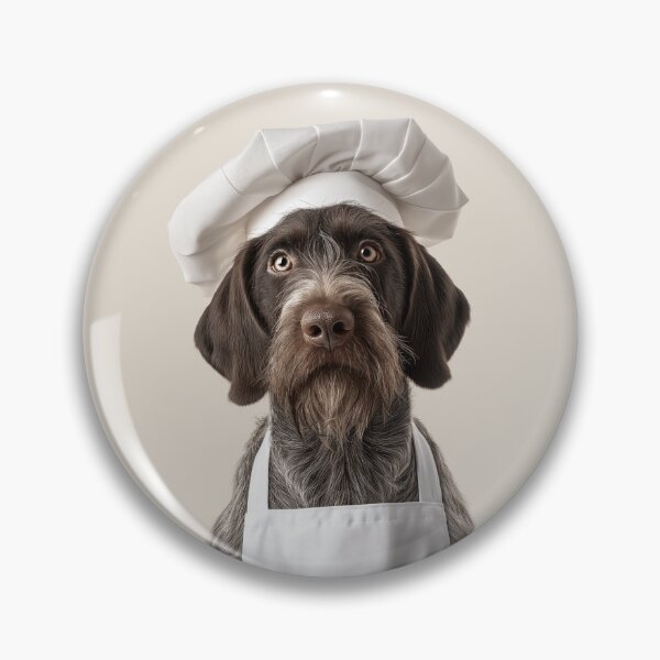 Item preview, Funny German Wirehaired Pointer Dog Chef Realistic Animal Cooking Humor Art designed and sold by LazyOwlStore.
