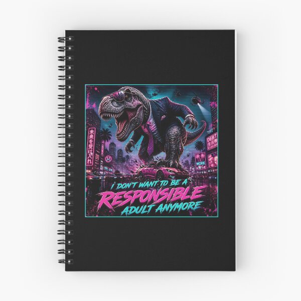 Item preview, Not a Responsible Adult - Funny Cyberpunk T-Rex Meme designed and sold by RareVisuals.