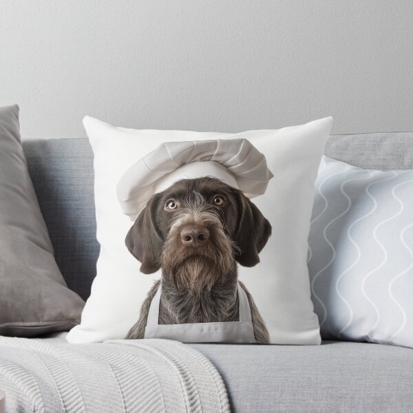 Item preview, Funny German Wirehaired Pointer Dog Chef Realistic Animal Cooking Humor Art designed and sold by LazyOwlStore.
