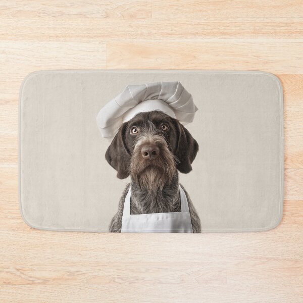 Item preview, Funny German Wirehaired Pointer Dog Chef Realistic Animal Cooking Humor Art designed and sold by LazyOwlStore.