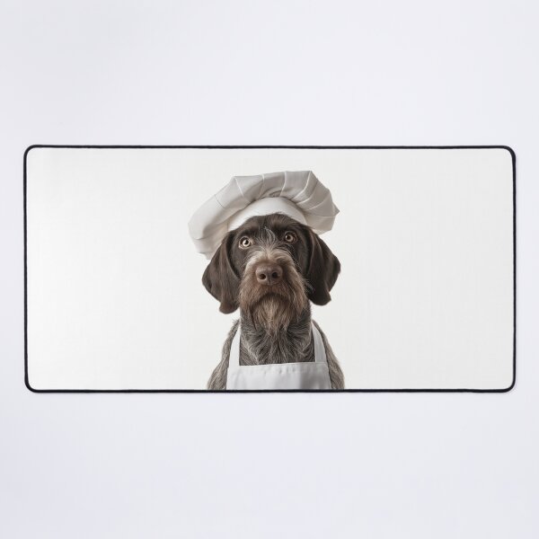 Item preview, Funny German Wirehaired Pointer Dog Chef Realistic Animal Cooking Humor Art designed and sold by LazyOwlStore.