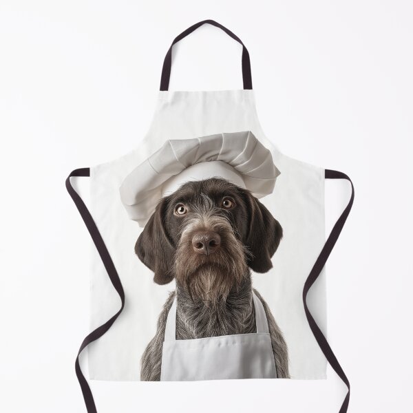 Item preview, Funny German Wirehaired Pointer Dog Chef Realistic Animal Cooking Humor Art designed and sold by LazyOwlStore.