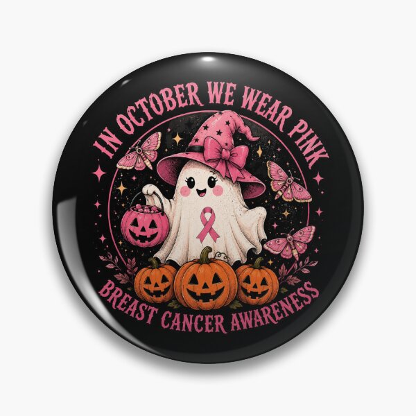 Item preview, In October We Wear Pink Spooky Cute Ghost Witch Halloween designed and sold by HamadaArtivio1.