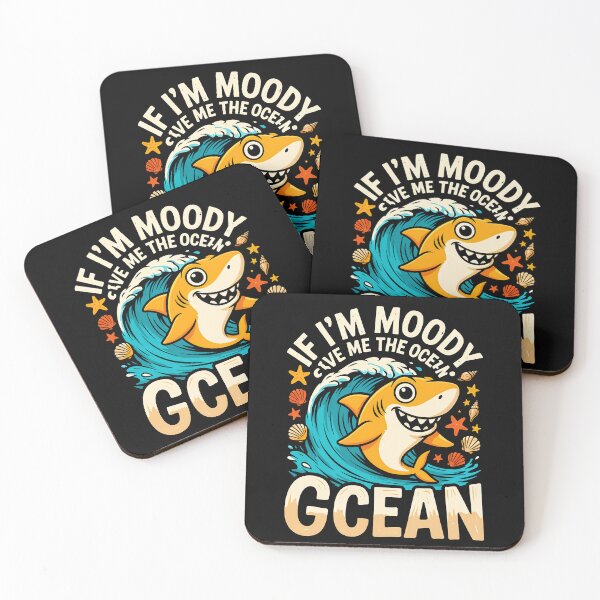 Item preview, If Im Moody Give Me The Ocean Cute Shark Wave For Ocean Lovers And Beach Vibes designed and sold by yoddel.