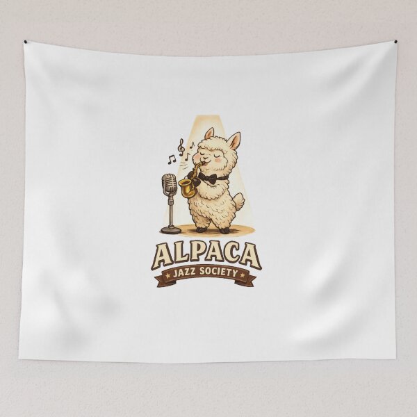 Item preview, Alpaca Jazz Society Whimsical Studio Mascot designed and sold by TheRealTaria.