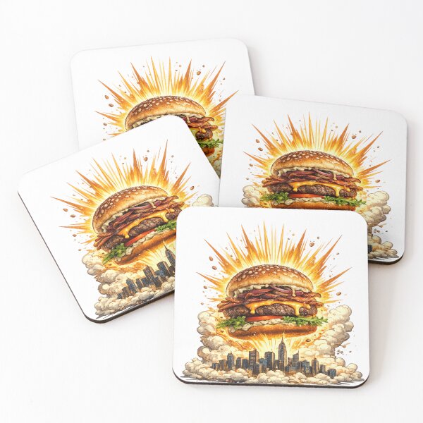 Item preview, Burger Apocalypse NYC: Mushroom Cloud Explosion Skyline Comedy Extreme designed and sold by irfanshikh.