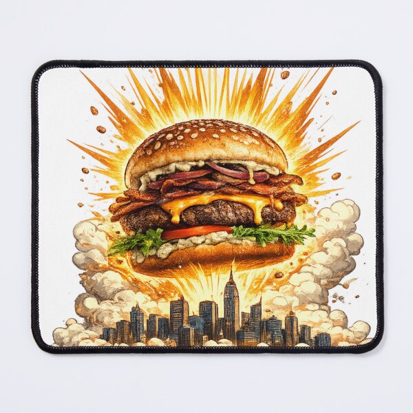 Item preview, Burger Apocalypse NYC: Mushroom Cloud Explosion Skyline Comedy Extreme designed and sold by irfanshikh.