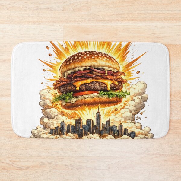 Item preview, Burger Apocalypse NYC: Mushroom Cloud Explosion Skyline Comedy Extreme designed and sold by irfanshikh.