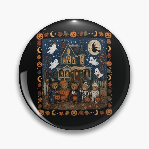 Item preview, Vintage Teddy Bears Cozy Halloween Trick or Treat Night designed and sold by haitrieuic96.