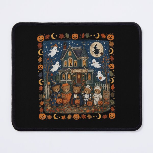 Item preview, Vintage Teddy Bears Cozy Halloween Trick or Treat Night designed and sold by haitrieuic96.
