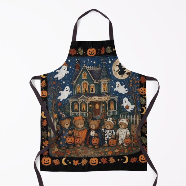 Item preview, Vintage Teddy Bears Cozy Halloween Trick or Treat Night designed and sold by haitrieuic96.