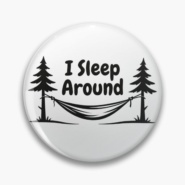 Item preview, I Sleep Around – Minimalist Hammock Camping Line Art designed and sold by GabeMountainArt.